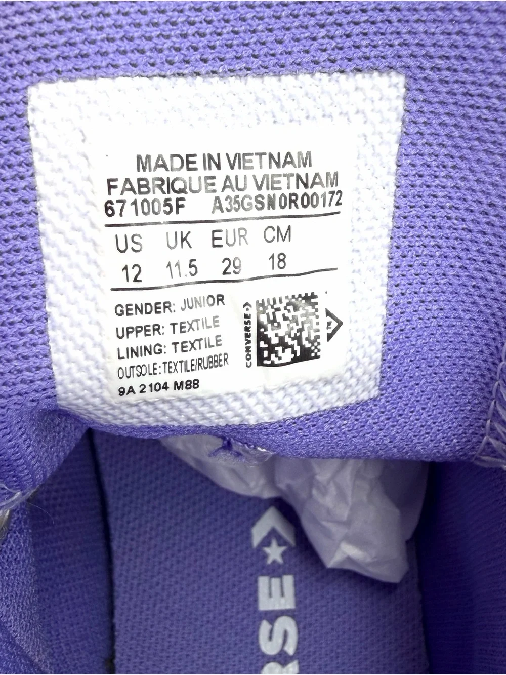 Converse White Purple Fairy Print Chuck Taylor High-Top Canvas Sneakers